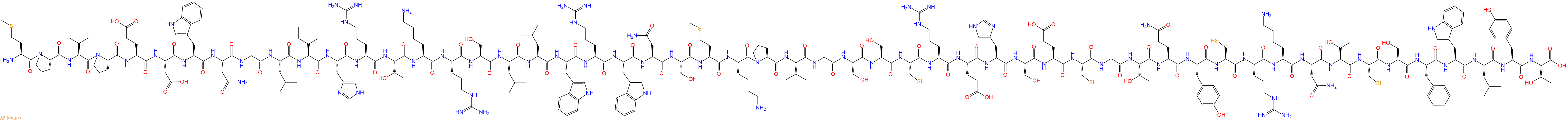 专肽生物产品H2N-Met-Pro-Val-Pro-Glu-Asp-Trp-Asn-Gly-Leu-Ile-His-Arg-Thr-Lys-Arg-Ser-Leu-Leu-Trp-Arg-Trp-Asn-Ser-Met-Lys-Pro-Ile-Gly-Ser-Ser-Cys-Arg-Glu-His-Ser-Glu-Cys-Gly-Thr-Gln-Tyr-Cys-Arg-Lys-Asn-Thr-Cys-Ser-Phe-Trp-Leu-Tyr-Thr-OH