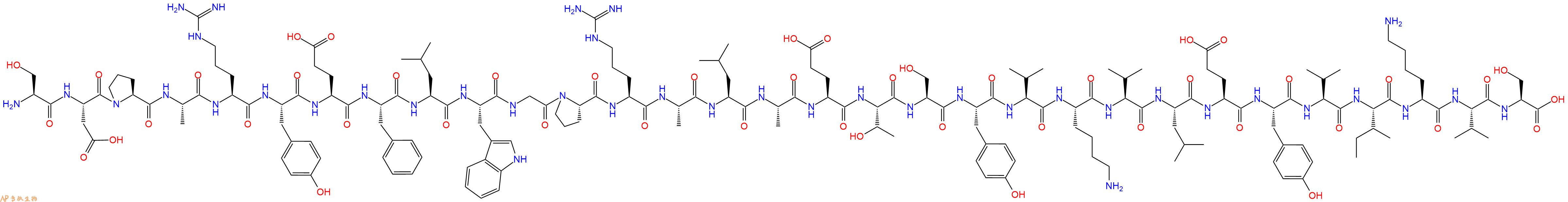 专肽生物产品H2N-Ser-Asp-Pro-Ala-Arg-Tyr-Glu-Phe-Leu-Trp-Gly-Pro-Arg-Ala-Leu-Ala-Glu-Thr-Ser-Tyr-Val-Lys-Val-Leu-Glu-Tyr-Val-Ile-Lys-Val-Ser-OH