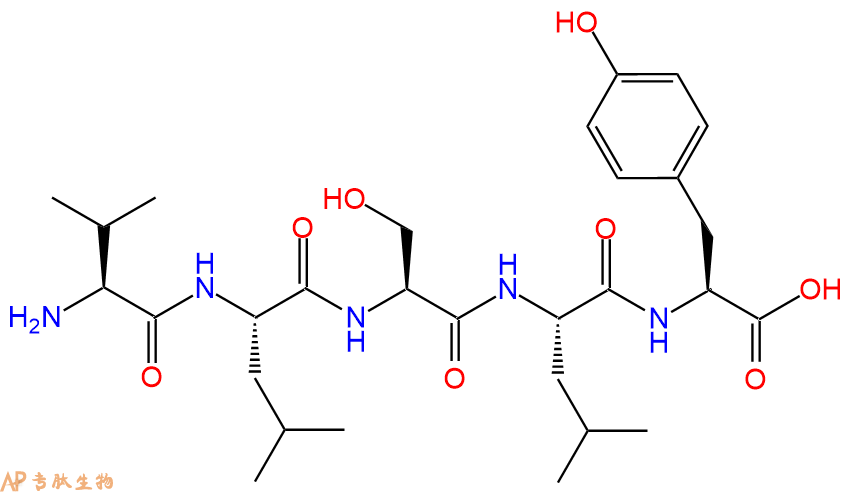 专肽生物产品H2N-Val-Leu-Ser-Leu-Tyr-OH