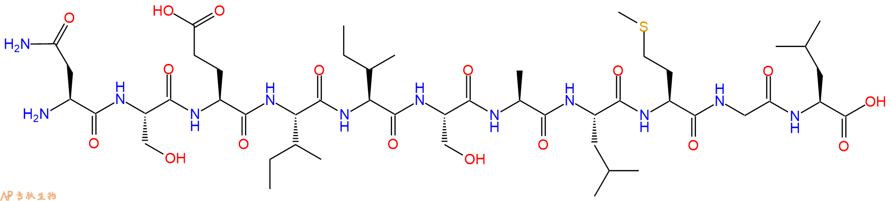 专肽生物产品H2N-Asn-Ser-Glu-Ile-Ile-Ser-Ala-Leu-Met-Gly-Leu-OH