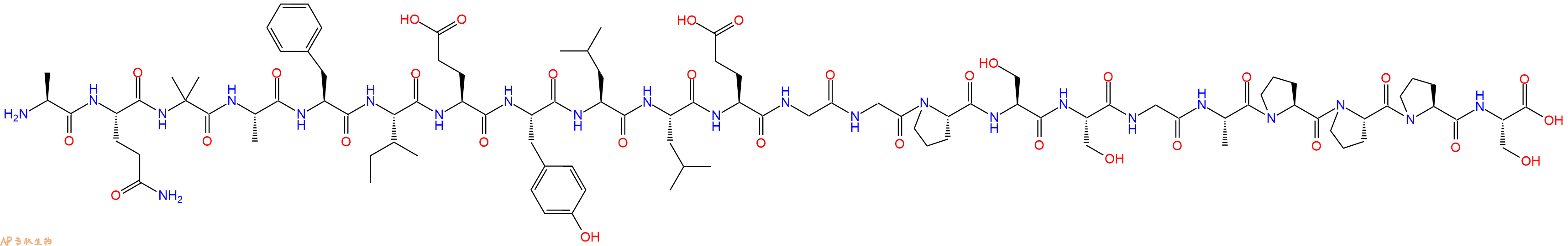 专肽生物产品H2N-Ala-Gln-Aib-Ala-Phe-Ile-Glu-Tyr-Leu-Leu-Glu-Gly-Gly-Pro-Ser-Ser-Gly-Ala-Pro-Pro-Pro-Ser-OH