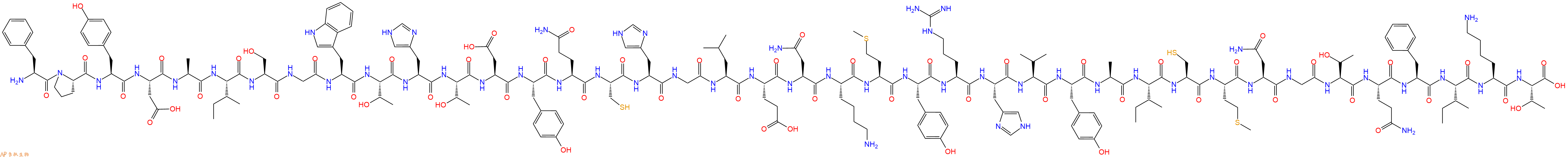 专肽生物产品H2N-Phe-Pro-Tyr-Asp-Ala-Ile-Ser-Gly-Trp-Thr-His-Thr-Asp-Tyr-Gln-Cys-His-Gly-Leu-Glu-Asn-Lys-Met-Tyr-Arg-His-Val-Tyr-Ala-Ile-Cys-Met-Asn-Gly-Thr-Gln-Phe-Ile-Lys-Thr-OH