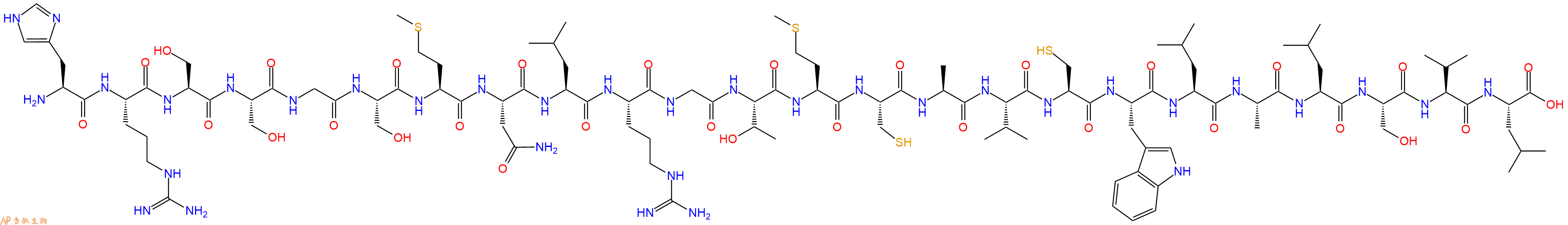专肽生物产品H2N-His-Arg-Ser-Ser-Gly-Ser-Met-Asn-Leu-Arg-Gly-Thr-Met-Cys-Ala-Val-Cys-Trp-Leu-Ala-Leu-Ser-Val-Leu-OH