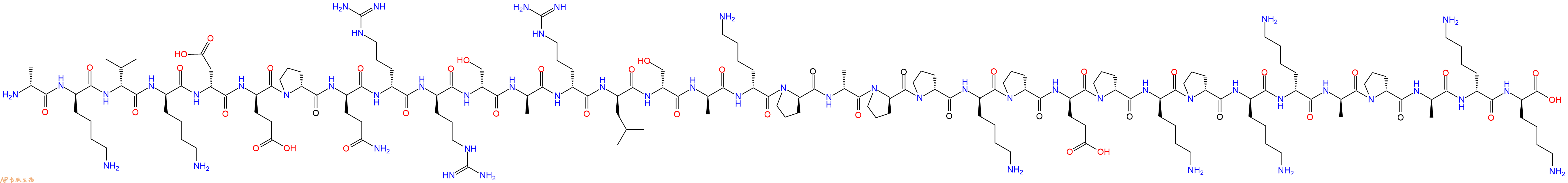 专肽生物产品H2N-DAla-DLys-DVal-DLys-DAsp-DGlu-DPro-DGln-DArg-DArg-DSer-DAla-DArg-DLeu-DSer-DAla-DLys-DPro-DAla-DPro-DPro-DLys-DPro-DGlu-DPro-DLys-DPro-DLys-DLys-DAla-DPro-DAla-DLys-DLys-OH
