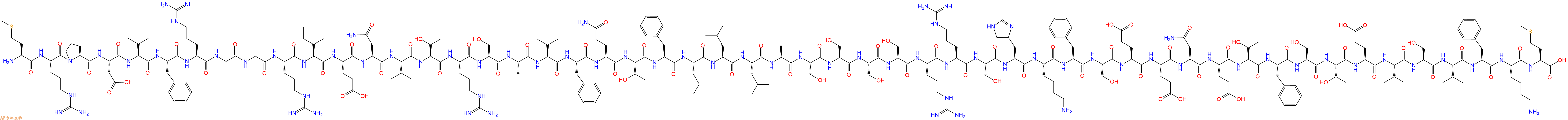 专肽生物产品H2N-Met-Arg-Pro-Asp-Val-Phe-Arg-Gly-Gly-Arg-Ile-Glu-Asn-Val-Thr-Arg-Ser-Ala-Val-Phe-Gln-Thr-Phe-Leu-Leu-Leu-Ala-Ser-Ser-Ser-Ser-Arg-Arg-Ser-His-Lys-Phe-Ser-Glu-Glu-Asn-Glu-Thr-Phe-Ser-Thr-Glu-Val-Ser-Val-Phe-Lys-Met-OH
