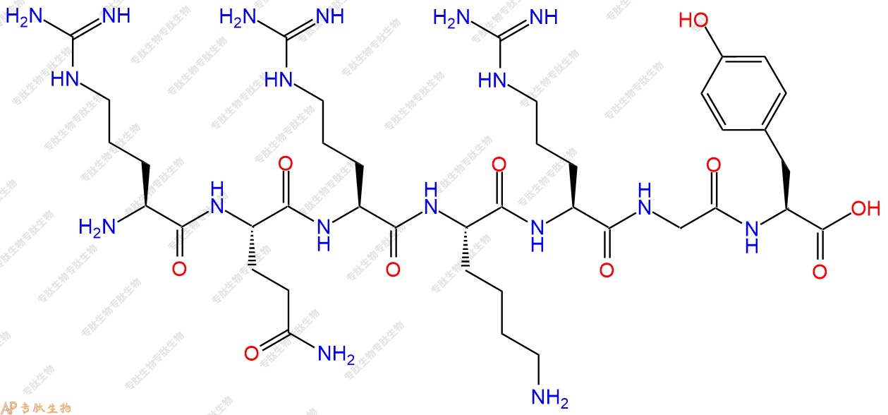 专肽生物产品H2N-Arg-Gln-Arg-Lys-Arg-Gly-Tyr-OH