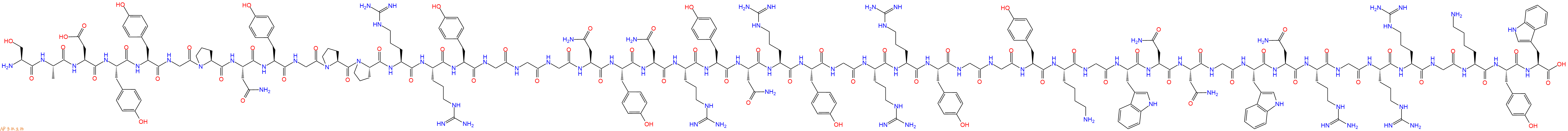 专肽生物产品H2N-Ser-Ala-Asp-Tyr-Tyr-Gly-Pro-Asn-Tyr-Gly-Pro-Pro-Arg-Arg-Tyr-Gly-Gly-Gly-Asn-Tyr-Asn-Arg-Tyr-Asn-Arg-Tyr-Gly-Arg-Arg-Tyr-Gly-Gly-Tyr-Lys-Gly-Trp-Asn-Asn-Gly-Trp-Asn-Arg-Gly-Arg-Arg-Gly-Lys-Tyr-Trp-OH