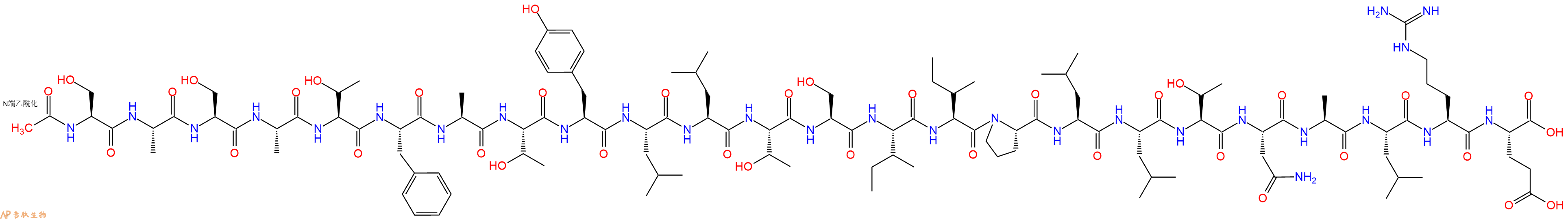 专肽生物产品Ac-Ser-Ala-Ser-Ala-Thr-Phe-Ala-Thr-Tyr-Leu-Leu-Thr-Ser-Ile-Ile-Pro-Leu-Leu-Thr-Asn-Ala-Leu-Arg-Glu-OH