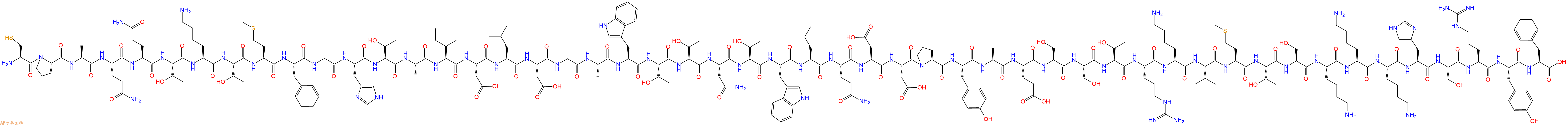 专肽生物产品H2N-Cys-Pro-Ala-Gln-Gln-Thr-Lys-Thr-Met-Phe-Gly-His-Thr-Ala-Ile-Asp-Leu-Asp-Gly-Ala-Trp-Thr-Thr-Asn-Thr-Trp-Leu-Gln-Asp-Asp-Pro-Tyr-Ala-Glu-Ser-Ser-Thr-Arg-Lys-Val-Met-Thr-Ser-Lys-Lys-Lys-His-Ser-Arg-Tyr-Phe-OH