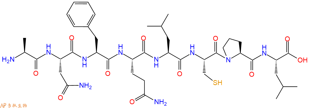 专肽生物产品H2N-Ala-Asn-Phe-Gln-Leu-Cys-Pro-Leu-OH