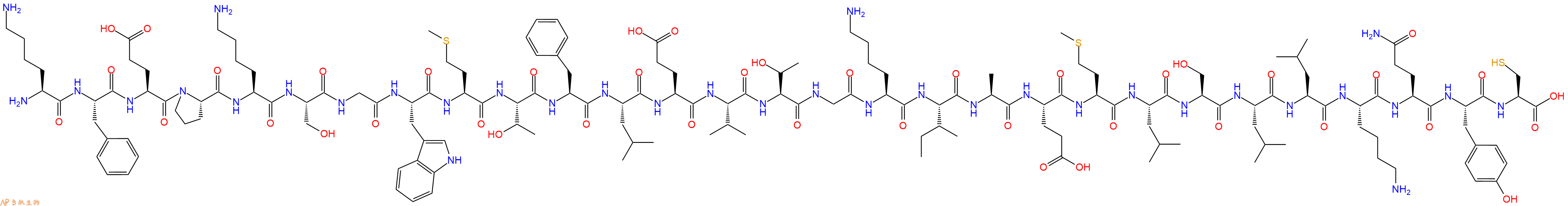 专肽生物产品H2N-Lys-Phe-Glu-Pro-Lys-Ser-Gly-Trp-Met-Thr-Phe-Leu-Glu-Val-Thr-Gly-Lys-Ile-Ala-Glu-Met-Leu-Ser-Leu-Leu-Lys-Gln-Tyr-Cys-OH