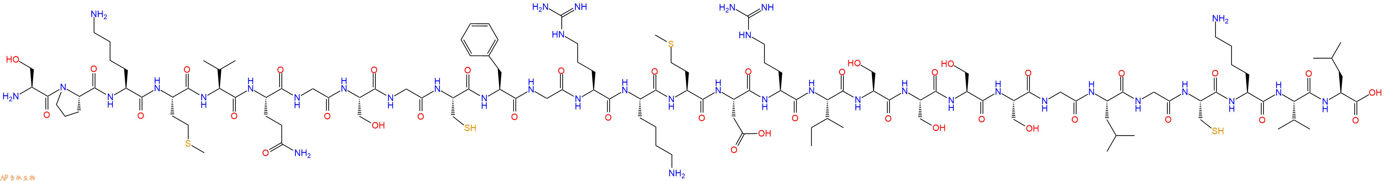 专肽生物产品H2N-Ser-Pro-Lys-Met-Val-Gln-Gly-Ser-Gly-Cys-Phe-Gly-Arg-Lys-Met-Asp-Arg-Ile-Ser-Ser-Ser-Ser-Gly-Leu-Gly-Cys-Lys-Val-Leu-OH