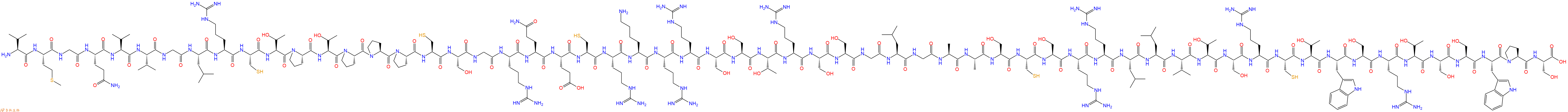 专肽生物产品H2N-Val-Met-Gly-Gln-Val-Val-Gly-Leu-Arg-Cys-Thr-Pro-Thr-Pro-Pro-Pro-Cys-Ser-Gly-Arg-Gln-Glu-Cys-Arg-Lys-Arg-Arg-Ser-Ser-Thr-Arg-Ser-Ser-Gly-Leu-Gly-Ala-Ala-Ser-Cys-Ser-Arg-Arg-Leu-Leu-Val-Thr-Ser-Arg-Cys-Thr-Trp-Ser-Arg-Thr-Ser-Ser-Trp-Pro-Ser-OH