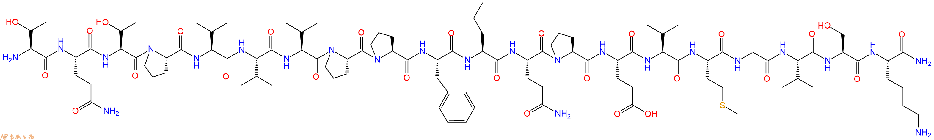 专肽生物产品H2N-Thr-Gln-Thr-Pro-Val-Val-Val-Pro-Pro-Phe-Leu-Gln-Pro-Glu-Val-Met-Gly-Val-Ser-Lys-NH2