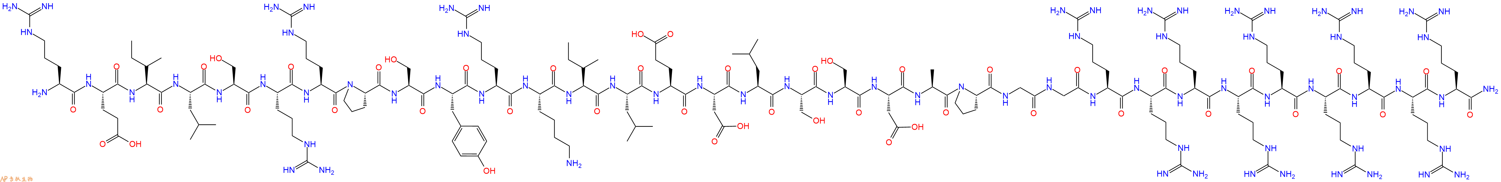 专肽生物产品H2N-Arg-Glu-Ile-Leu-Ser-Arg-Arg-Pro-Ser-Tyr-Arg-Lys-Ile-Leu-Glu-Asp-Leu-Ser-Ser-Asp-Ala-Pro-Gly-Gly-Arg-Arg-Arg-Arg-Arg-Arg-Arg-Arg-Arg-NH2