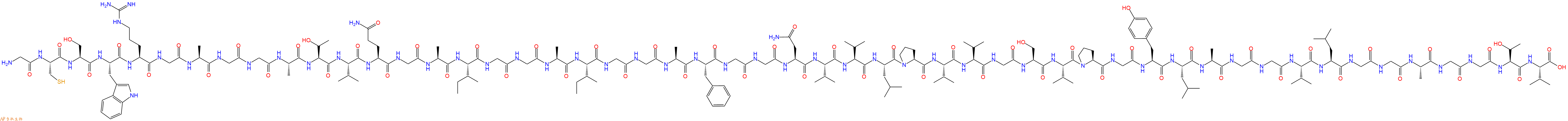 专肽生物产品H2N-Gly-Cys-Ser-Trp-Arg-Gly-Ala-Gly-Gly-Ala-Thr-Val-Gln-Gly-Ala-Ile-Gly-Gly-Ala-Ile-Gly-Gly-Ala-Phe-Gly-Gly-Asn-Val-Val-Leu-Pro-Val-Val-Gly-Ser-Val-Pro-Gly-Tyr-Leu-Ala-Gly-Gly-Val-Leu-Gly-Gly-Ala-Gly-Gly-Thr-Val-OH