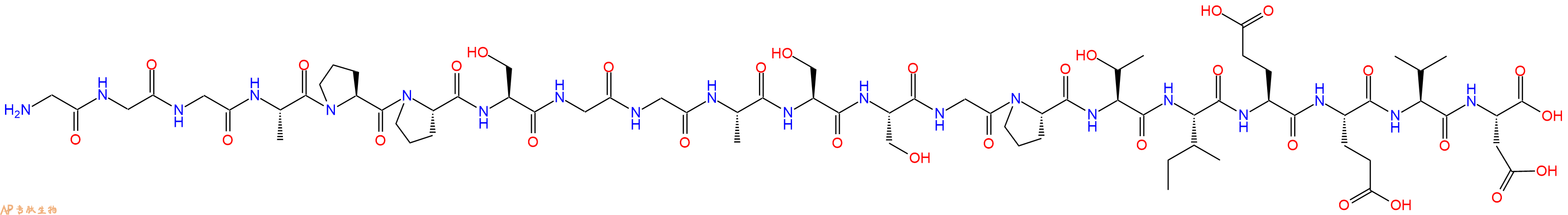 专肽生物产品H2N-Gly-Gly-Gly-Ala-Pro-Pro-Ser-Gly-Gly-Ala-Ser-Ser-Gly-Pro-Thr-Ile-Glu-Glu-Val-Asp-OH