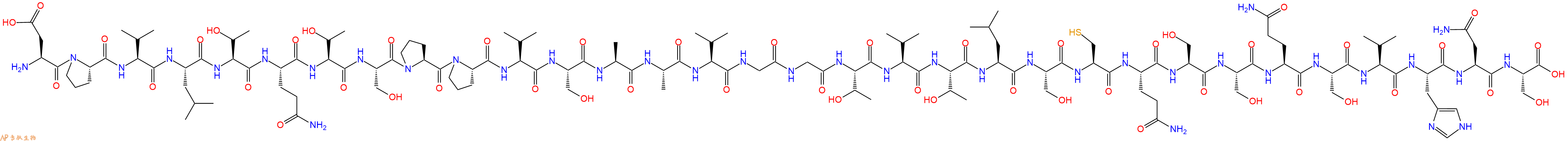 专肽生物产品H2N-Asp-Pro-Val-Leu-Thr-Gln-Thr-Ser-Pro-Pro-Val-Ser-Ala-Ala-Val-Gly-Gly-Thr-Val-Thr-Leu-Ser-Cys-Gln-Ser-Ser-Gln-Ser-Val-His-Asn-Ser-OH