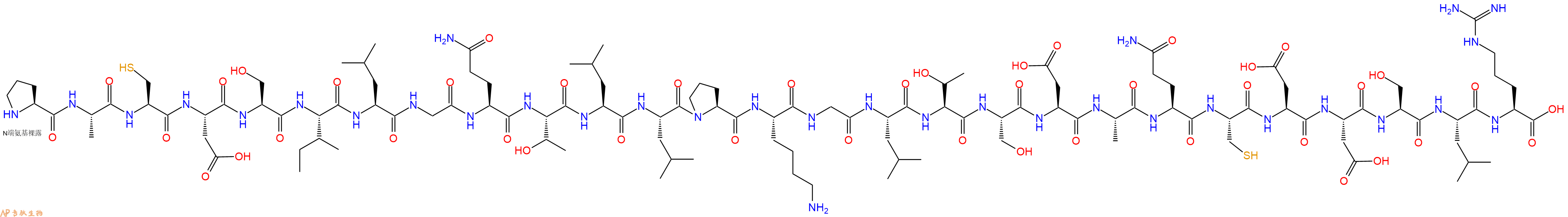 专肽生物产品H2N-Pro-Ala-Cys-Asp-Ser-Ile-Leu-Gly-Gln-Thr-Leu-Leu-Pro-Lys-Gly-Leu-Thr-Ser-Asp-Ala-Gln-Cys-Asp-Asp-Ser-Leu-Arg-OH