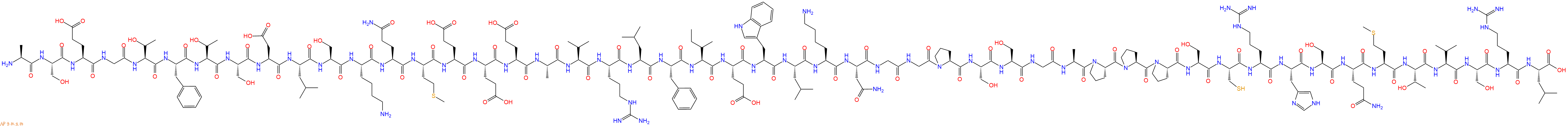 专肽生物产品H2N-Ala-Ser-Glu-Gly-Thr-Phe-Thr-Ser-Asp-Leu-Ser-Lys-Gln-Met-Glu-Glu-Glu-Ala-Val-Arg-Leu-Phe-Ile-Glu-Trp-Leu-Lys-Asn-Gly-Gly-Pro-Ser-Ser-Gly-Ala-Pro-Pro-Pro-Ser-Cys-Arg-His-Ser-Gln-Met-Thr-Val-Ser-Arg-Leu-OH