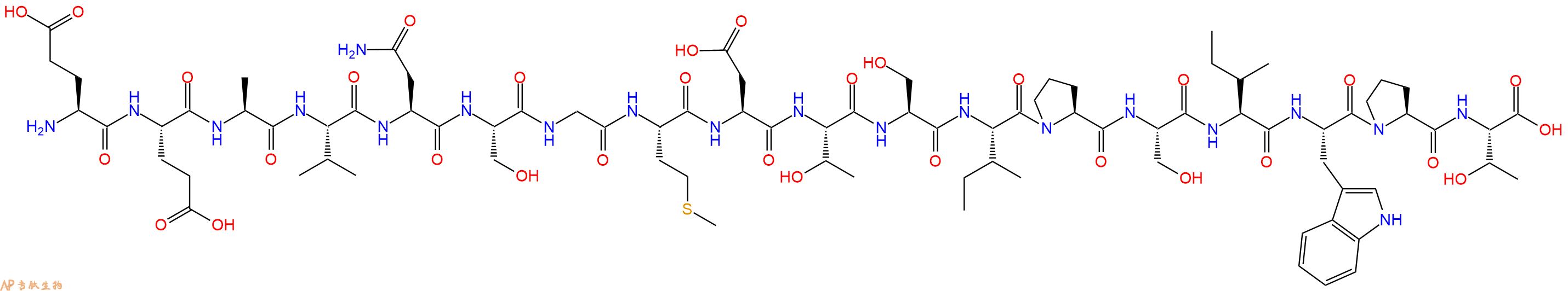 专肽生物产品H2N-Glu-Glu-Ala-Val-Asn-Ser-Gly-Met-Asp-Thr-Ser-Ile-Pro-Ser-Ile-Trp-Pro-Thr-OH
