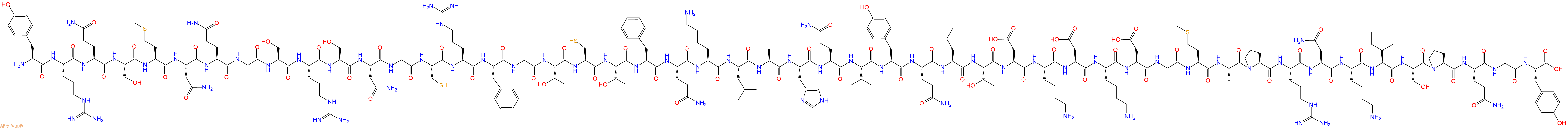 专肽生物产品H2N-Tyr-Arg-Gln-Ser-Met-Asn-Gln-Gly-Ser-Arg-Ser-Asn-Gly-Cys-Arg-Phe-Gly-Thr-Cys-Thr-Phe-Gln-Lys-Leu-Ala-His-Gln-Ile-Tyr-Gln-Leu-Thr-Asp-Lys-Asp-Lys-Asp-Gly-Met-Ala-Pro-Arg-Asn-Lys-Ile-Ser-Pro-Gln-Gly-Tyr-OH