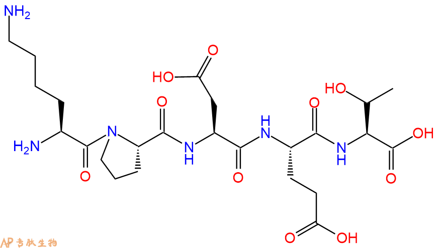 专肽生物产品H2N-Lys-Pro-Asp-Glu-Thr-OH