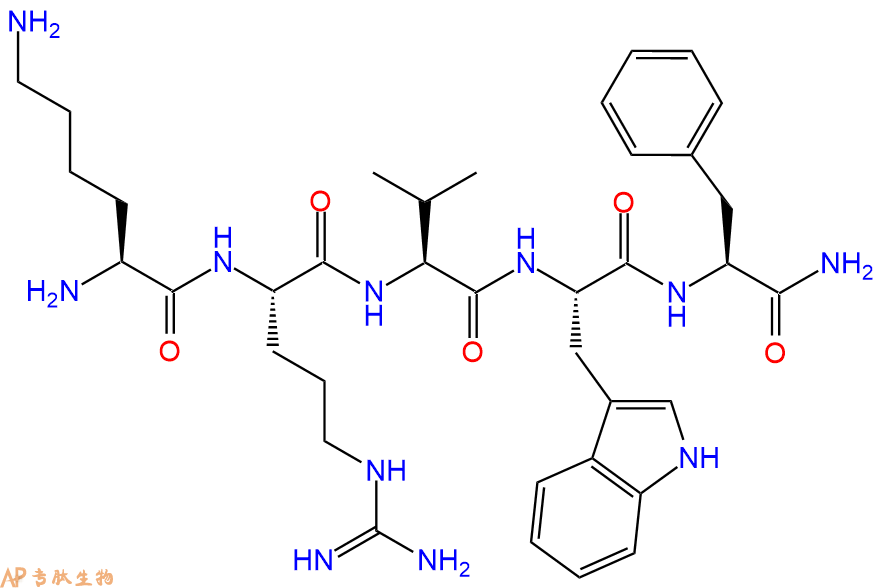 专肽生物产品H2N-Lys-Arg-Val-Trp-Phe-NH2