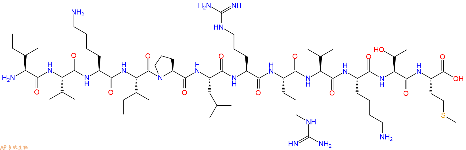 专肽生物产品H2N-Ile-Val-Lys-Ile-Pro-Leu-Arg-Arg-Val-Lys-Thr-Met-OH