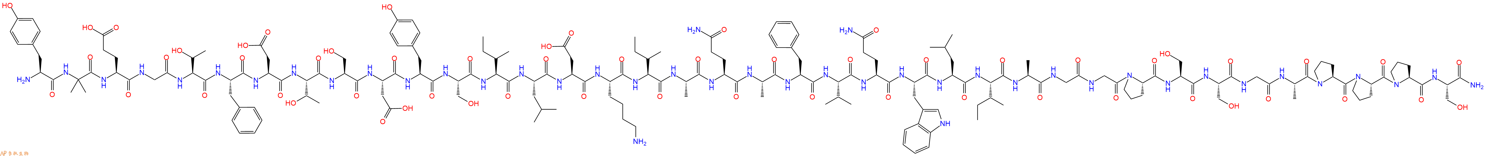 专肽生物产品H2N-Tyr-Aib-Glu-Gly-Thr-Phe-Asp-Thr-Ser-Asp-Tyr-Ser-Ile-Leu-Asp-Lys-Ile-Ala-Gln-Ala-Phe-Val-Gln-Trp-Leu-Ile-Ala-Gly-Gly-Pro-Ser-Ser-Gly-Ala-Pro-Pro-Pro-Ser-NH2
