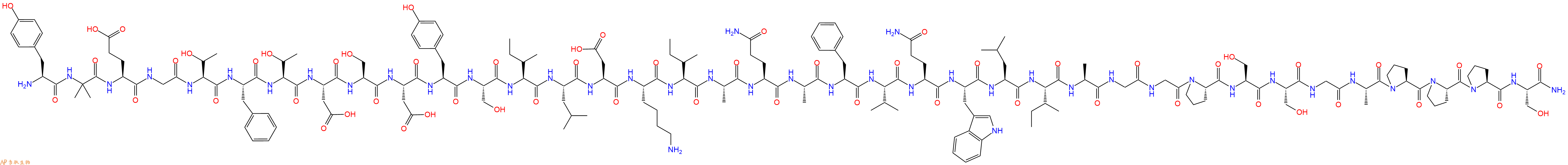 专肽生物产品H2N-Tyr-Aib-Glu-Gly-Thr-Phe-Thr-Asp-Ser-Asp-Tyr-Ser-Ile-Leu-Asp-Lys-Ile-Ala-Gln-Ala-Phe-Val-Gln-Trp-Leu-Ile-Ala-Gly-Gly-Pro-Ser-Ser-Gly-Ala-Pro-Pro-Pro-Ser-NH2