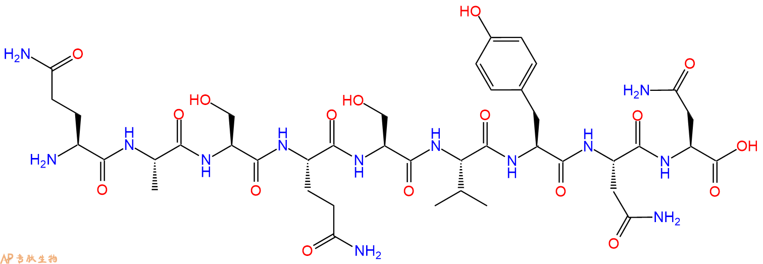 专肽生物产品H2N-Gln-Ala-Ser-Gln-Ser-Val-Tyr-Asn-Asn-OH