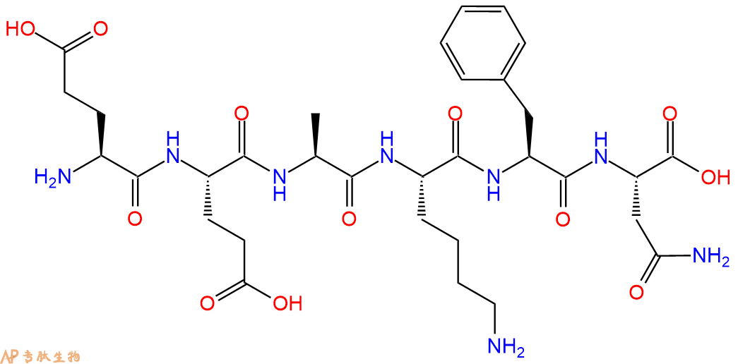 专肽生物产品H2N-Glu-Glu-Ala-Lys-Phe-Asn-OH