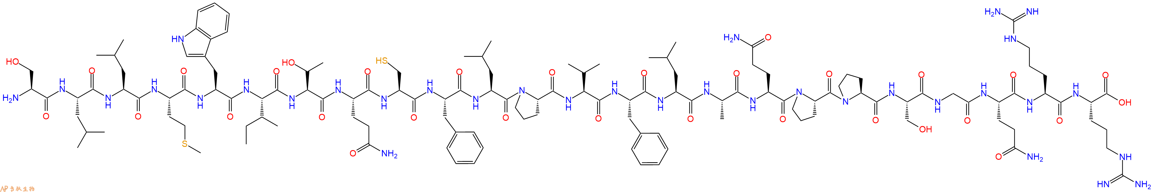 专肽生物产品H2N-Ser-Leu-Leu-Met-Trp-Ile-Thr-Gln-Cys-Phe-Leu-Pro-Val-Phe-Leu-Ala-Gln-Pro-Pro-Ser-Gly-Gln-Arg-Arg-OH