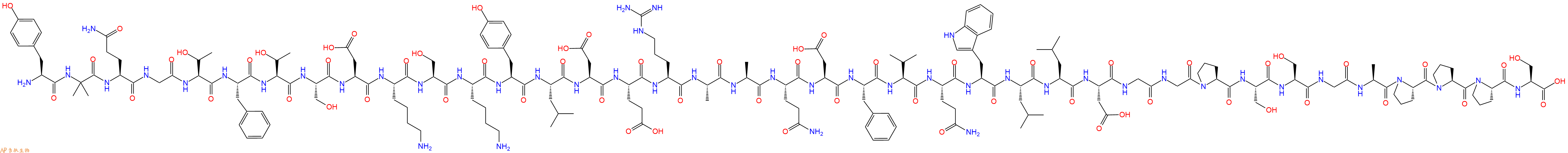 专肽生物产品H2N-Tyr-Aib-Gln-Gly-Thr-Phe-Thr-Ser-Asp-Lys-Ser-Lys-Tyr-Leu-Asp-Glu-Arg-Ala-Ala-Gln-Asp-Phe-Val-Gln-Trp-Leu-Leu-Asp-Gly-Gly-Pro-Ser-Ser-Gly-Ala-Pro-Pro-Pro-Ser-OH