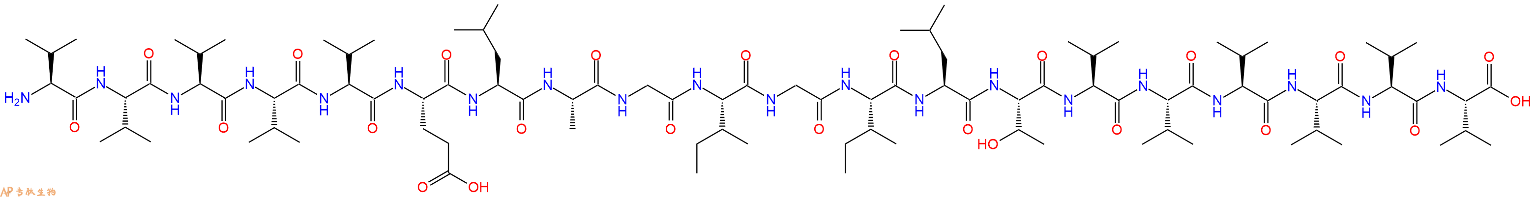 专肽生物产品H2N-Val-Val-Val-Val-Val-Glu-Leu-Ala-Gly-Ile-Gly-Ile-Leu-Thr-Val-Val-Val-Val-Val-Val-OH