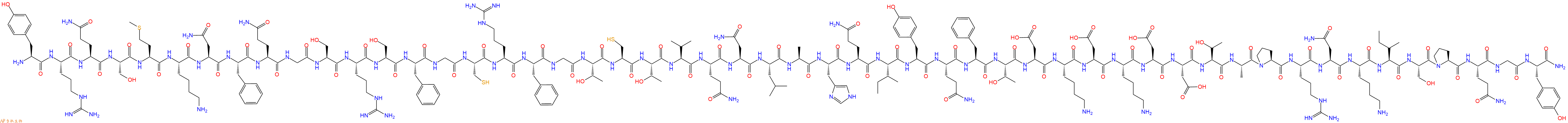 专肽生物产品H2N-Tyr-Arg-Gln-Ser-Met-Lys-Asn-Phe-Gln-Gly-Ser-Arg-Ser-Phe-Gly-Cys-Arg-Phe-Gly-Thr-Cys-Thr-Val-Gln-Asn-Leu-Ala-His-Gln-Ile-Tyr-Gln-Phe-Thr-Asp-Lys-Asp-Lys-Asp-Asp-Thr-Ala-Pro-Arg-Asn-Lys-Ile-Ser-Pro-Gln-Gly-Tyr-NH2