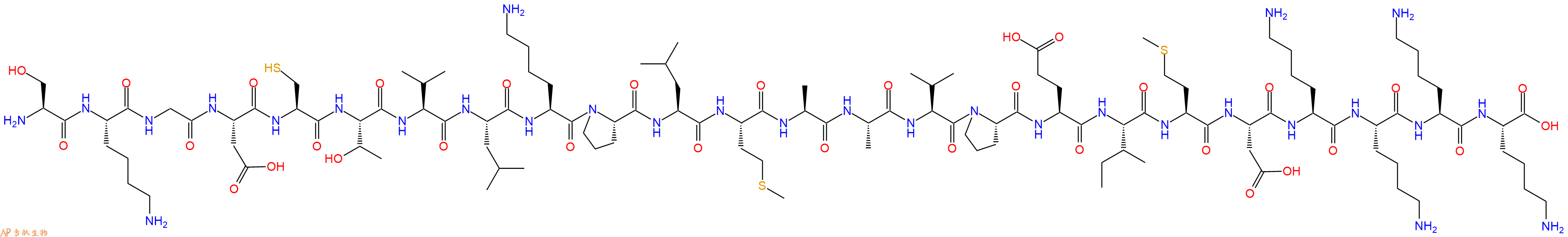 专肽生物产品H2N-Ser-Lys-Gly-Asp-Cys-Thr-Val-Leu-Lys-Pro-Leu-Met-Ala-Ala-Val-Pro-Glu-Ile-Met-Asp-Lys-Lys-Lys-Lys-OH