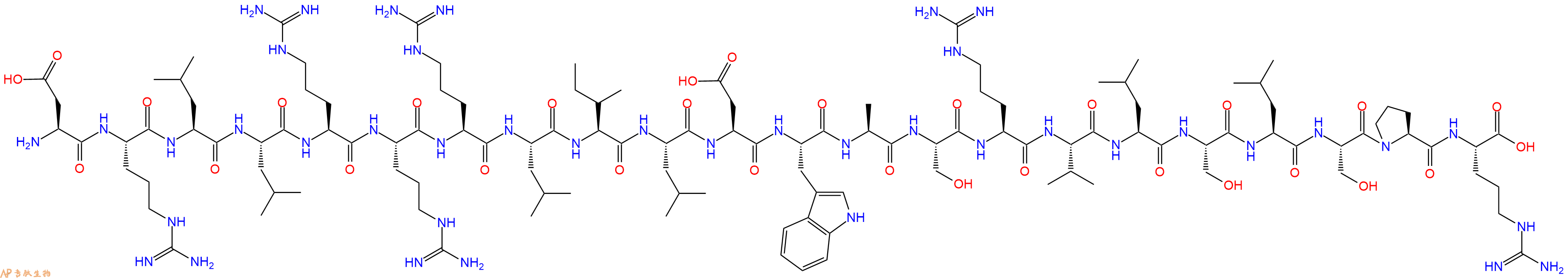 专肽生物产品H2N-Asp-Arg-Leu-Leu-Arg-Arg-Arg-Leu-Ile-Leu-Asp-Trp-Ala-Ser-Arg-Val-Leu-Ser-Leu-Ser-Pro-Arg-OH