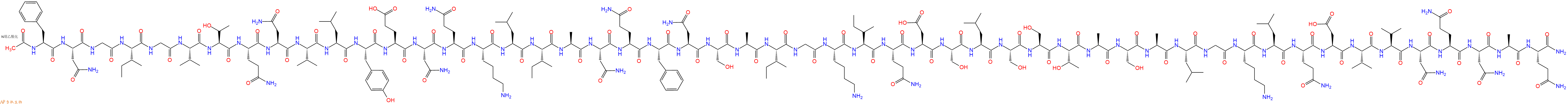 专肽生物产品Ac-Phe-Asn-Gly-Ile-Gly-Val-Thr-Gln-Asn-Val-Leu-Tyr-Glu-Asn-Gln-Lys-Leu-Ile-Ala-Asn-Gln-Phe-Asn-Ser-Ala-Ile-Gly-Lys-Ile-Gln-Asp-Ser-Leu-Ser-Ser-Thr-Ala-Ser-Ala-Leu-Gly-Lys-Leu-Gln-Asp-Val-Val-Asn-Gln-Asn-Ala-Gln-NH2