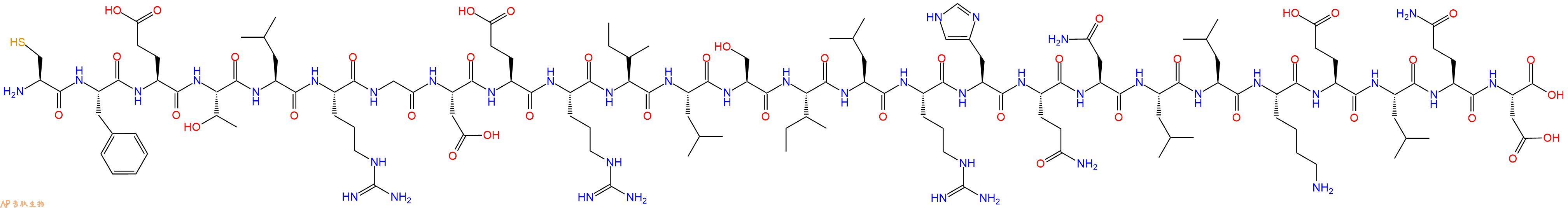 专肽生物产品H2N-Cys-Phe-Glu-Thr-Leu-Arg-Gly-Asp-Glu-Arg-Ile-Leu-Ser-Ile-Leu-Arg-His-Gln-Asn-Leu-Leu-Lys-Glu-Leu-Gln-Asp-OH