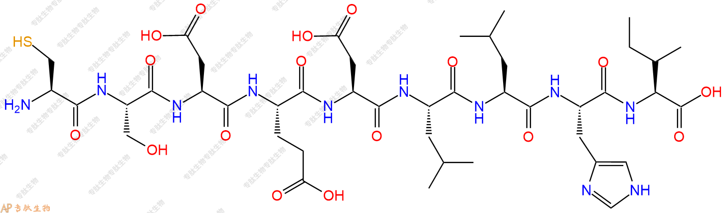 专肽生物产品H2N-Cys-Ser-Asp-Glu-Asp-Leu-Leu-His-Ile-OH