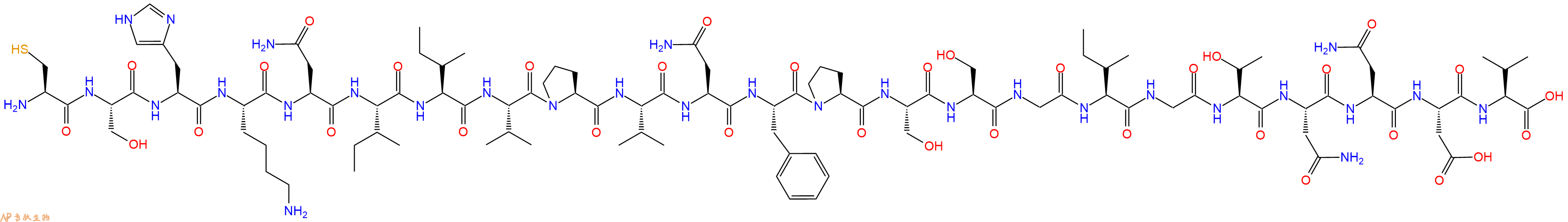 专肽生物产品H2N-Cys-Ser-His-Lys-Asn-Ile-Ile-Val-Pro-Val-Asn-Phe-Pro-Ser-Ser-Gly-Ile-Gly-Thr-Asn-Asn-Asp-Val-OH