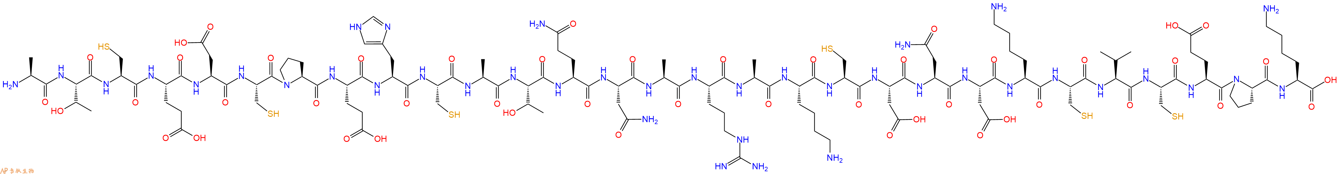 专肽生物产品H2N-Ala-Thr-Cys-Glu-Asp-Cys-Pro-Glu-His-Cys-Ala-Thr-Gln-Asn-Ala-Arg-Ala-Lys-Cys-Asp-Asn-Asp-Lys-Cys-Val-Cys-Glu-Pro-Lys-OH