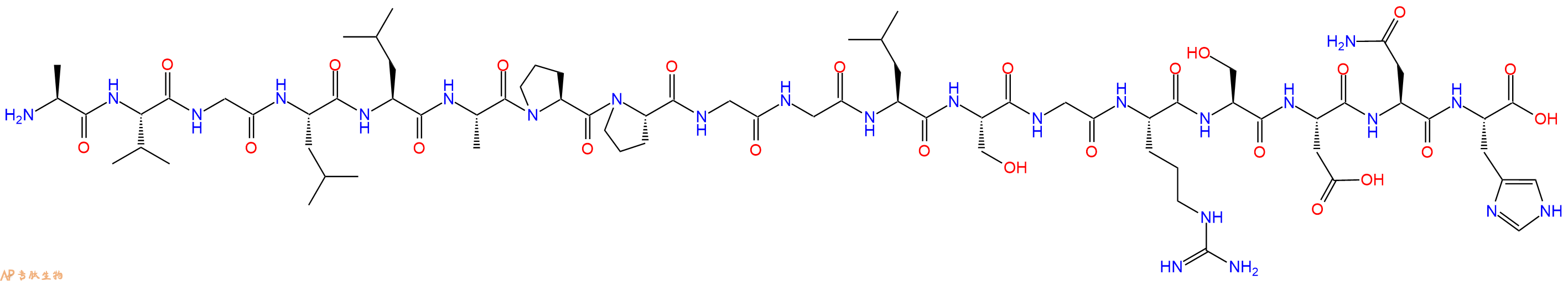 专肽生物产品H2N-Ala-Val-Gly-Leu-Leu-Ala-Pro-Pro-Gly-Gly-Leu-Ser-Gly-Arg-Ser-Asp-Asn-His-OH