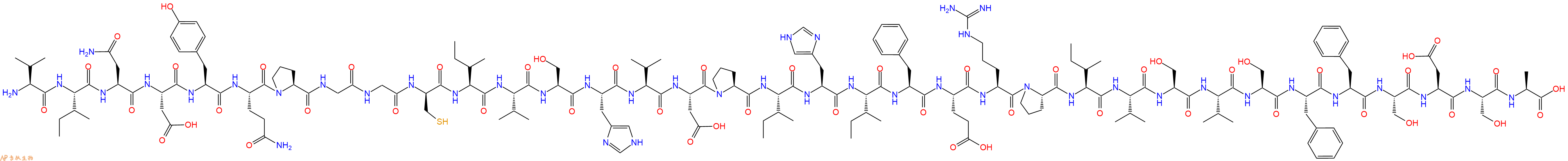 专肽生物产品H2N-Val-Ile-Asn-Asp-Tyr-Gln-Pro-Gly-Gly-DCys-Ile-Val-Ser-His-Val-Asp-Pro-Ile-His-Ile-Phe-Glu-Arg-Pro-Ile-Val-Ser-Val-Ser-Phe-Phe-Ser-Asp-Ser-Ala-OH