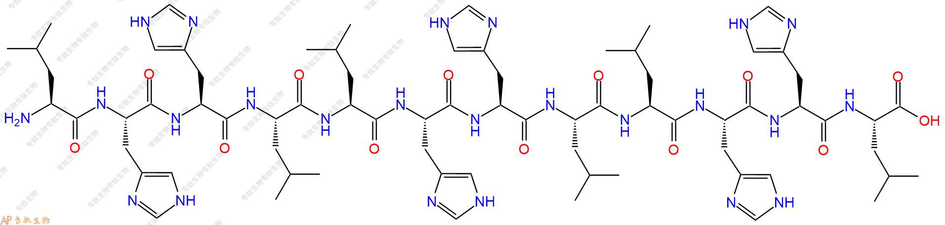 专肽生物产品H2N-Leu-His-His-Leu-Leu-His-His-Leu-Leu-His-His-Leu-OH