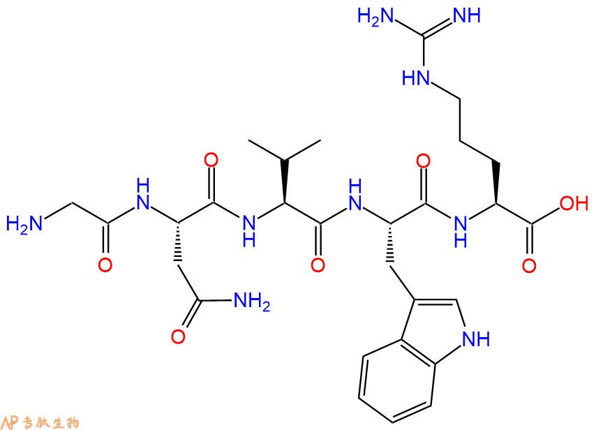 专肽生物产品H2N-Gly-Asn-Val-Trp-Arg-OH