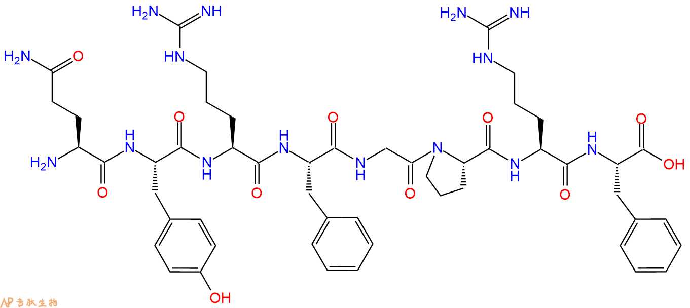 专肽生物产品H2N-Gln-Tyr-Arg-Phe-Gly-Pro-Arg-Phe-OH