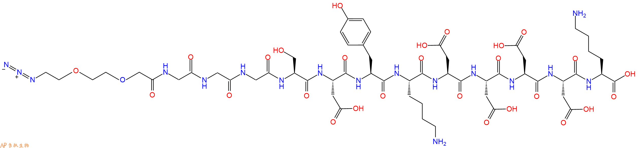 专肽生物产品Azido-PEG2-Gly-Gly-Gly-Ser-Asp-Tyr-Lys-Asp-Asp-Asp-Asp-Lys